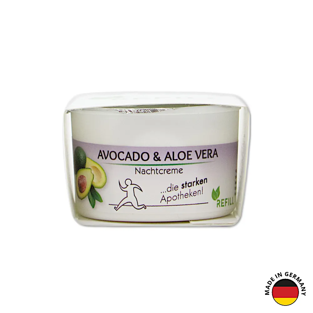 Refill-Tiegel Intensiv- u.  Aufbaucreme mit Aloe Vera und Avocado (50 ml)