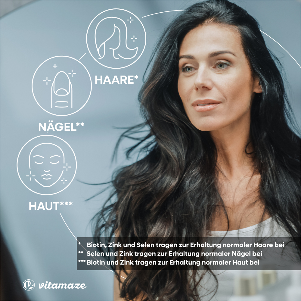 Biotin 10.000 µg hochdosiert + Zink + Selen (365 St)