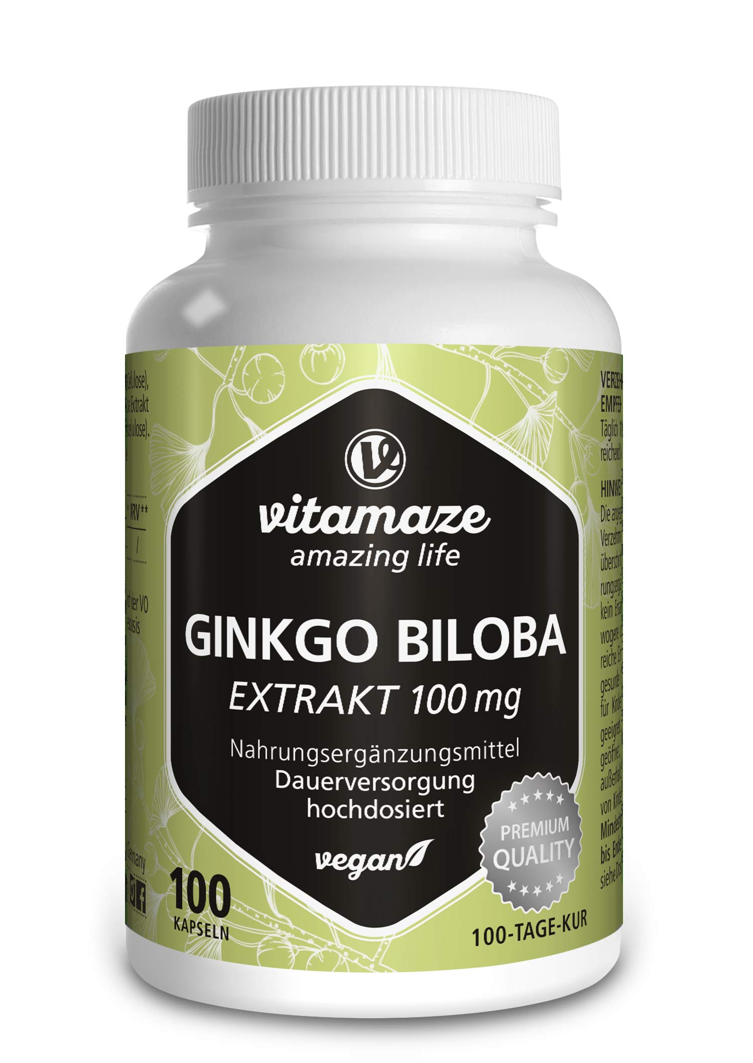 Ginkgo Biloba Extrakt 100 mg (50:1) hochdosiert (100 St)