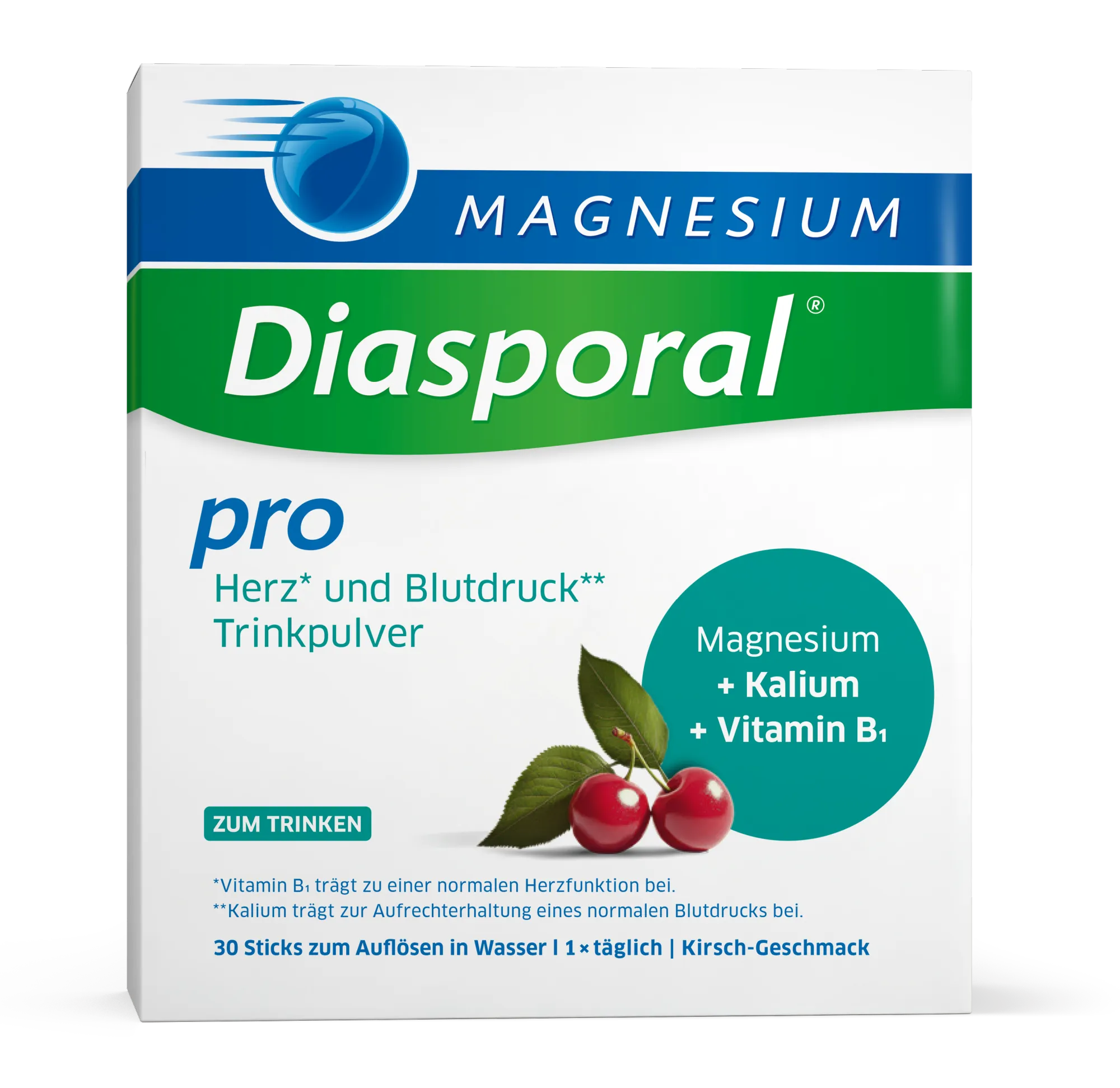 Magnesium Diasporal pro Herz und Blutdruck Pulver  (30 St)