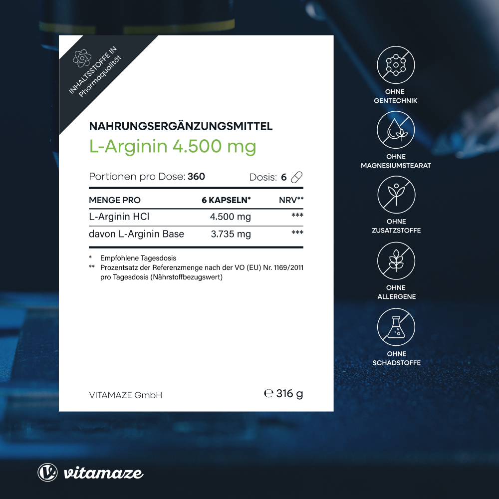 L-Arginin 4.500 hochdosiert (360 St)