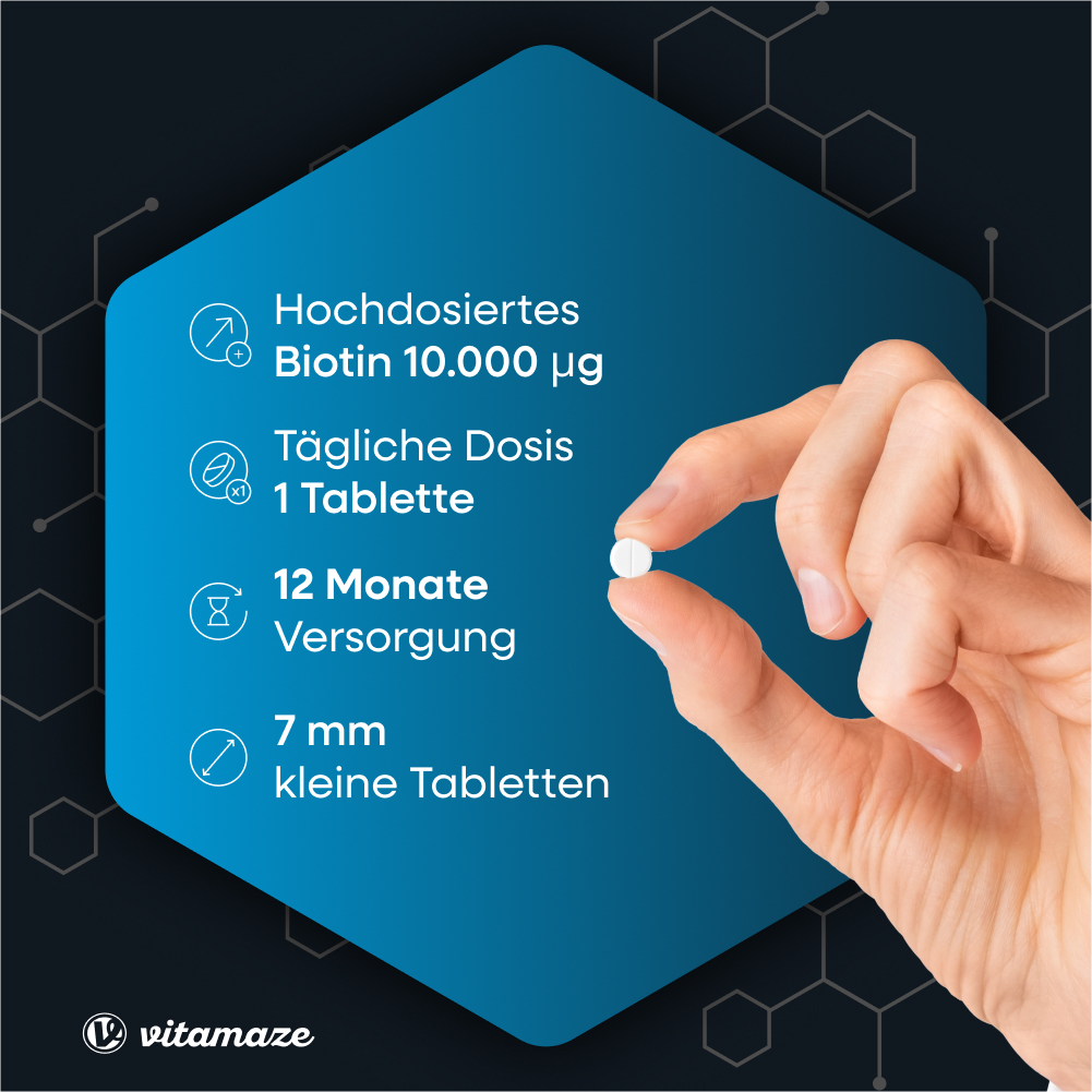 Biotin 10.000 µg hochdosiert + Zink + Selen (365 St)