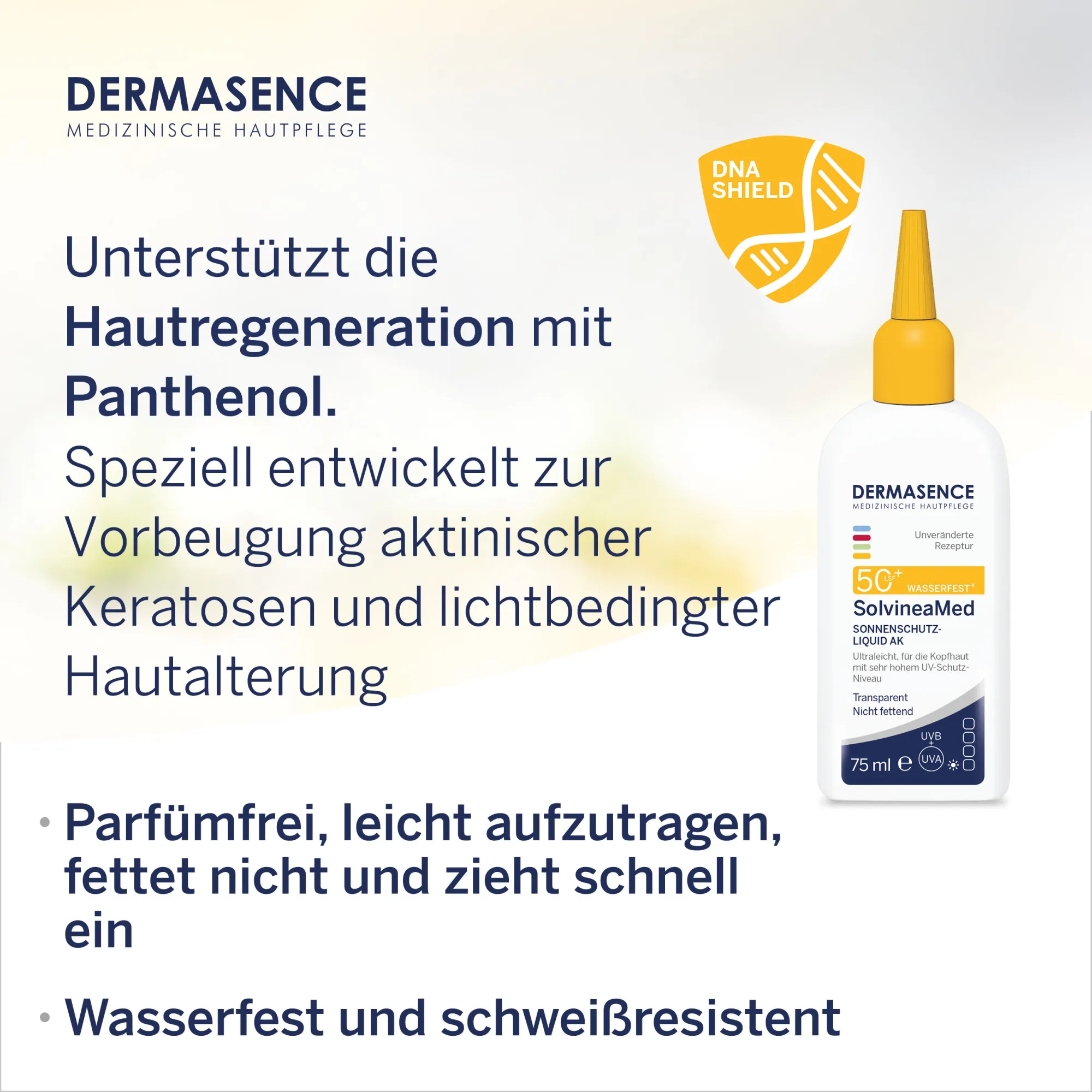 DERMASENCE SolvineaMed Sonnenschutz-Liquid AK LSF 50+ (75 ml)