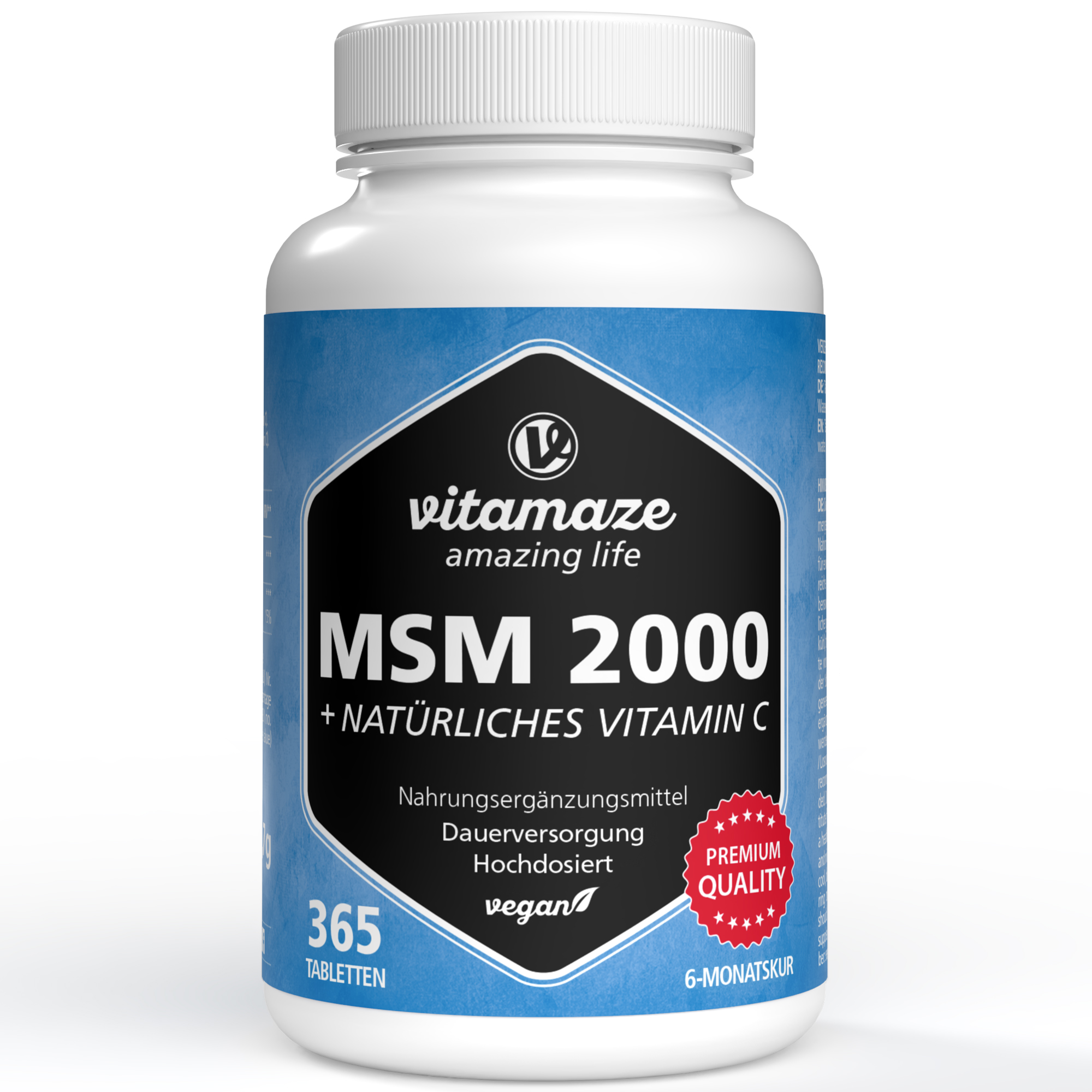 MSM 2000 + Vitamin C aus Acerola Extrakt (365 St)