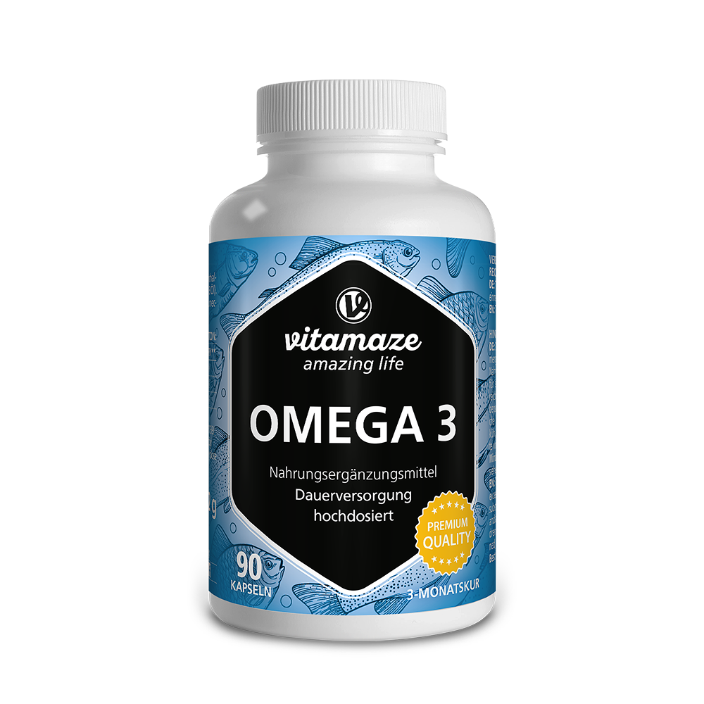 Omega 3 1.000 mg Fischöl hochdosiert (90 St)