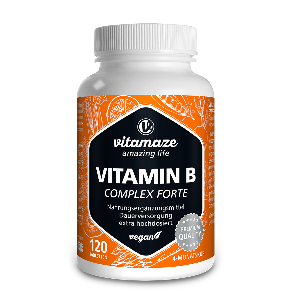 Vitamin B Komplex Forte – Extra hochdosiert (120 St)