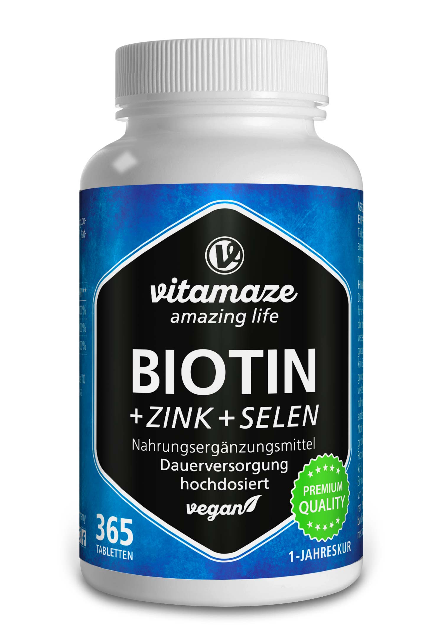 Biotin 10.000 µg hochdosiert + Zink + Selen (365 St)