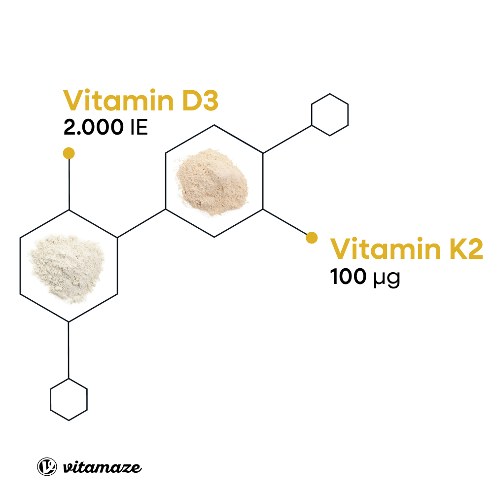 Vitamin D3 2.000 IE + K2 100 µg hochdosiert (240 St)
