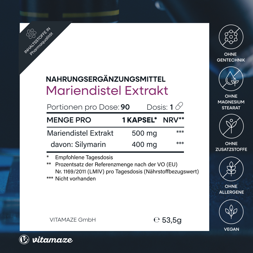 Mariendistel Extrakt 500 mg hochdosiert (90 St. )