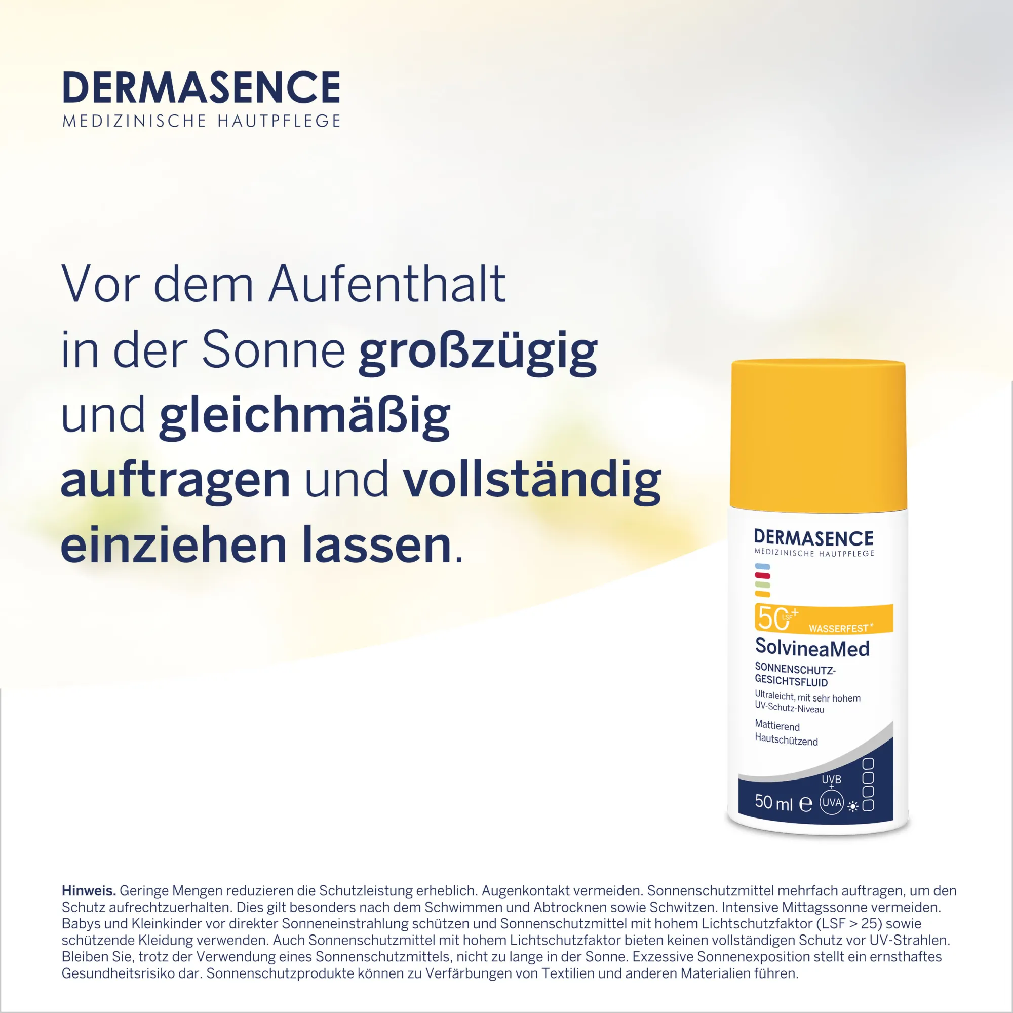 DERMASENCE SolvineaMed Sonnenschutz-Gesichtsfluid LSF 50+ (50 ml)