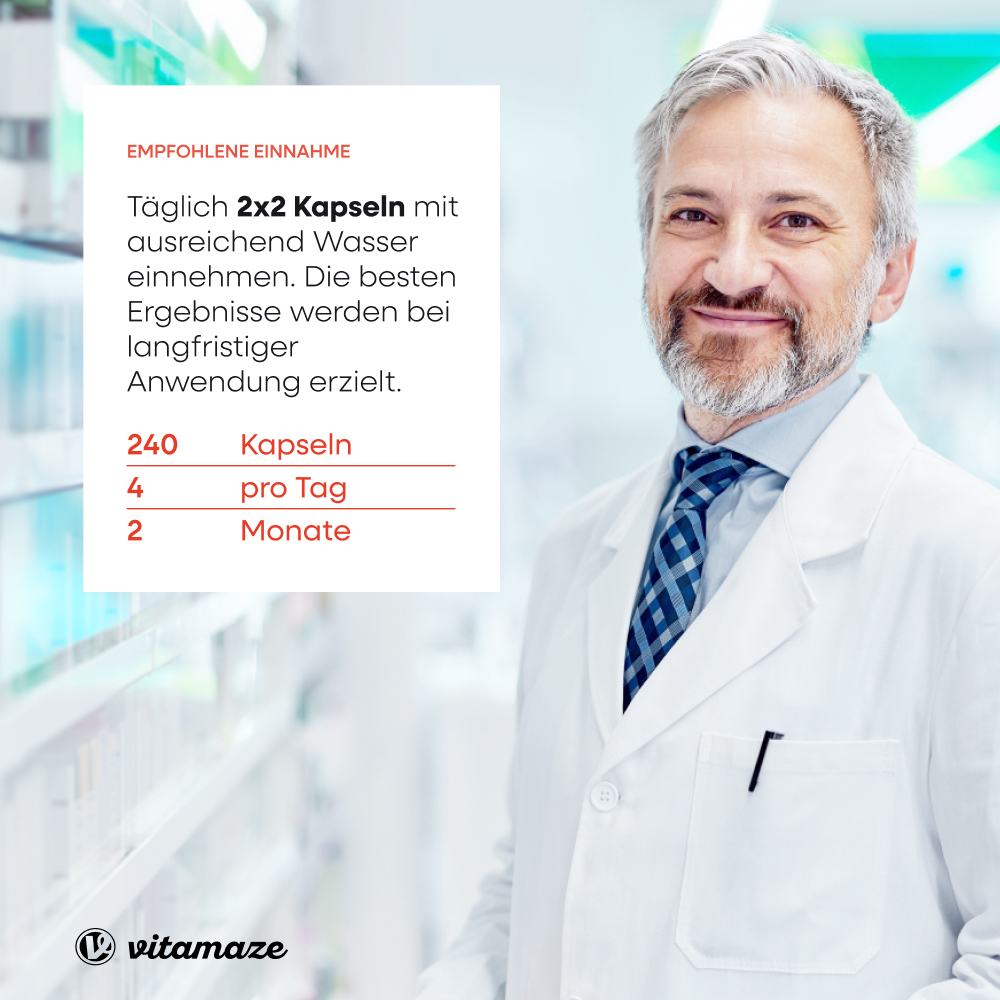 Maca 4000 hochdosiert + L-Arginin + Vitamine + Zink (240 St)