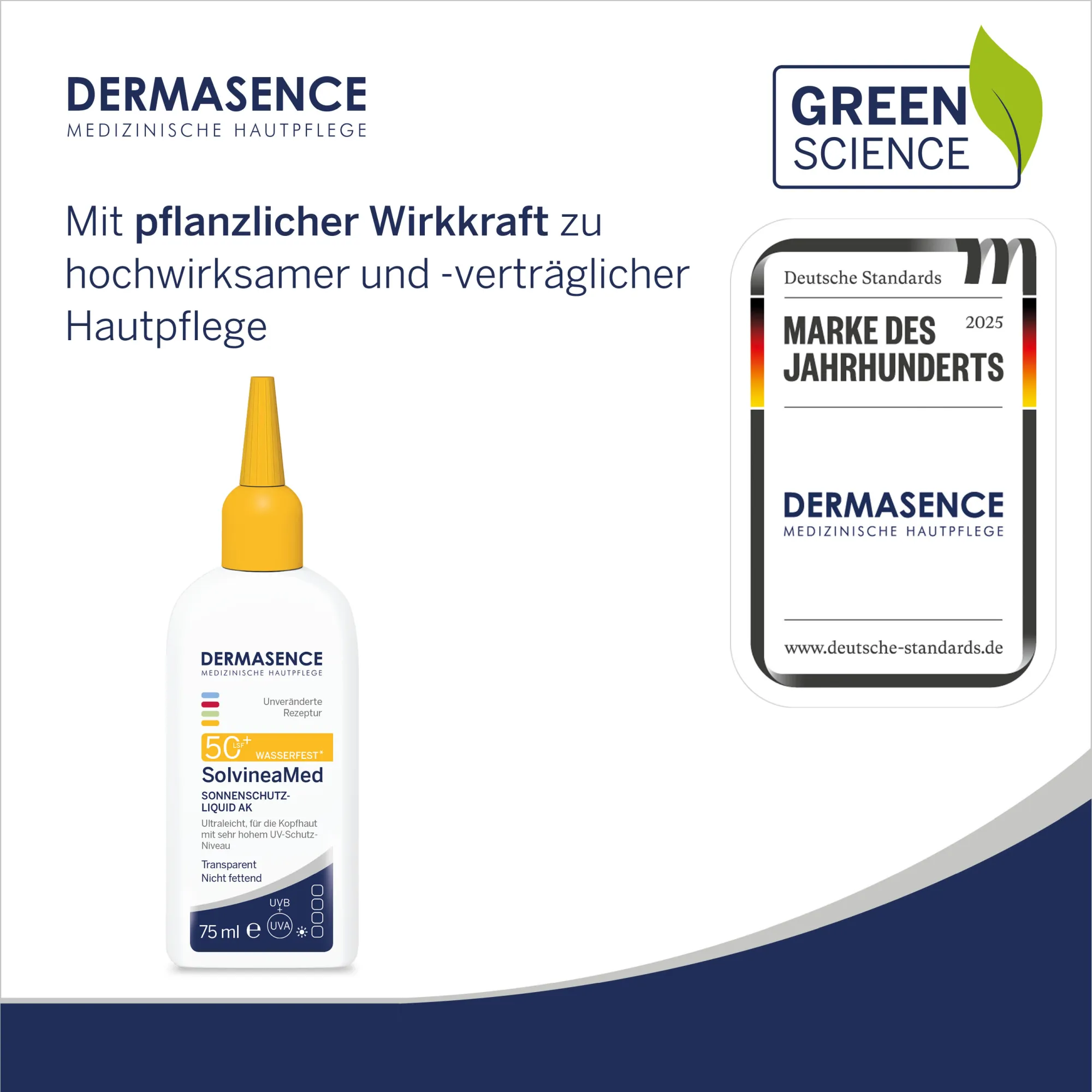 DERMASENCE SolvineaMed Sonnenschutz-Liquid AK LSF 50+ (75 ml)