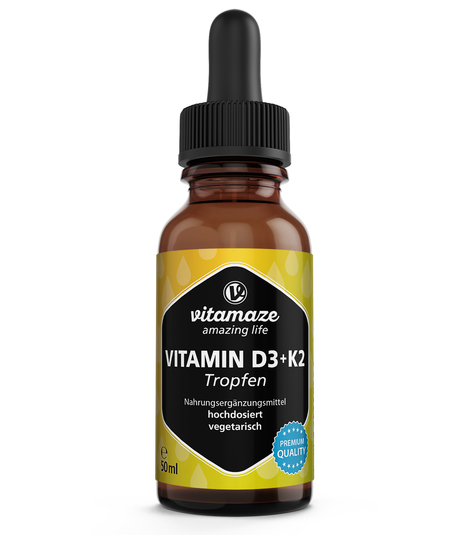 Vitamin D3 + K2 Tropfen, hochdosiert & vegetarisch (50 ml)